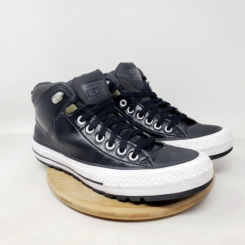 Converse Chuck Taylor All Star Street Boot Shoes Mens 8 Black Leather Sneaker